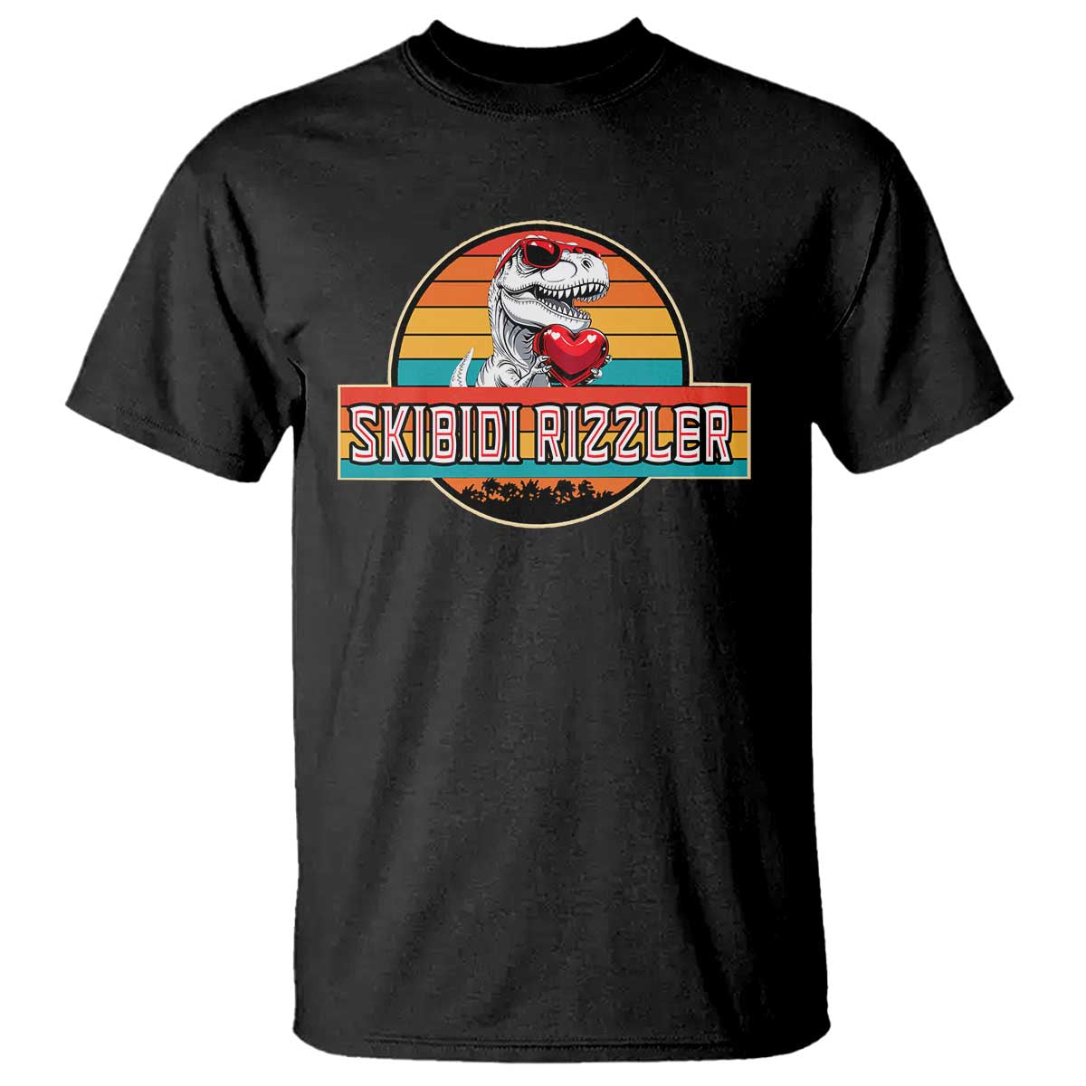 Vintage Valentines Dinosaur T Shirt Funny Dino Meme Skibidi Rizzler - Wonder Print Shop