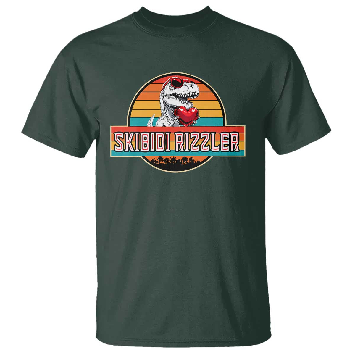 Vintage Valentines Dinosaur T Shirt Funny Dino Meme Skibidi Rizzler - Wonder Print Shop