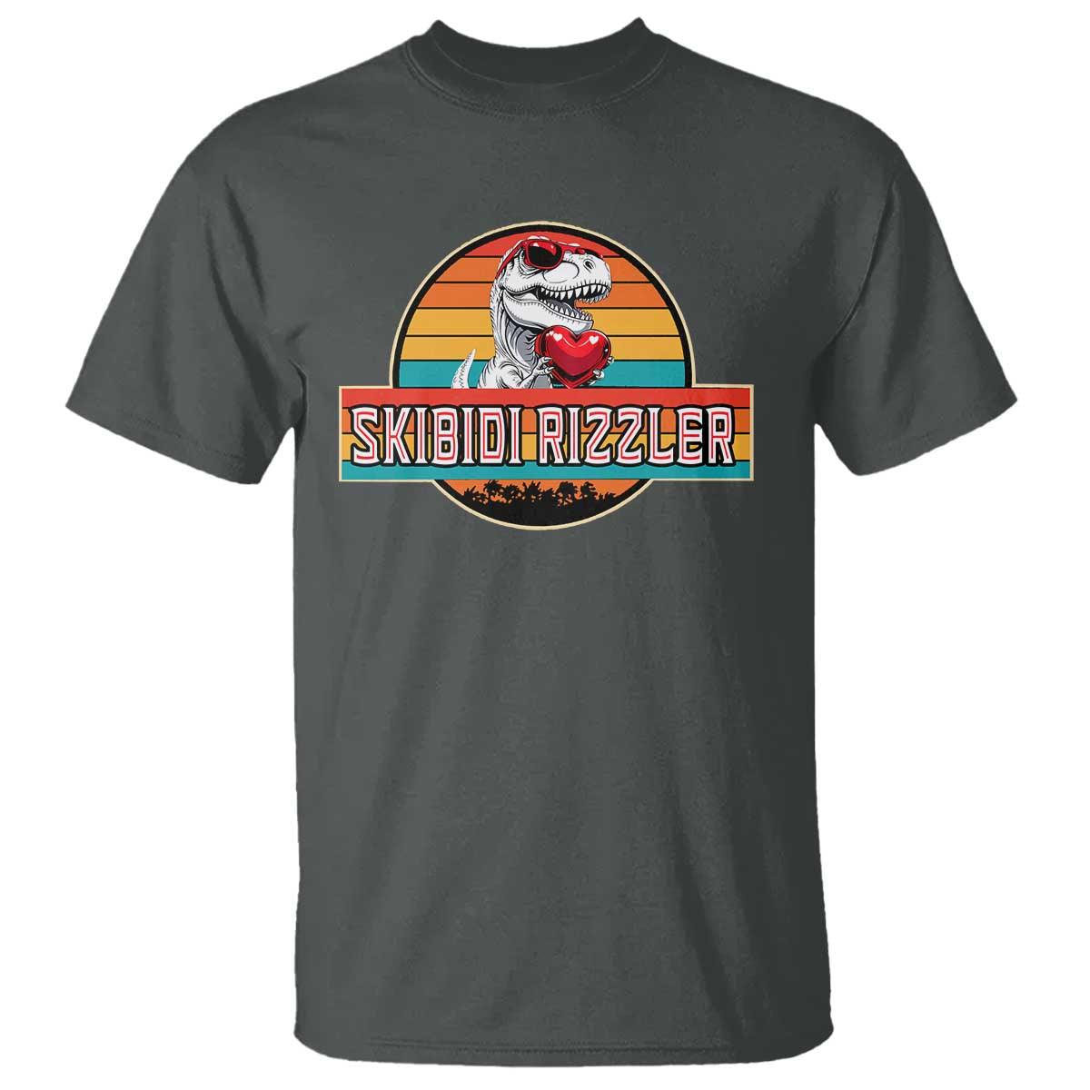 Vintage Valentines Dinosaur T Shirt Funny Dino Meme Skibidi Rizzler - Wonder Print Shop