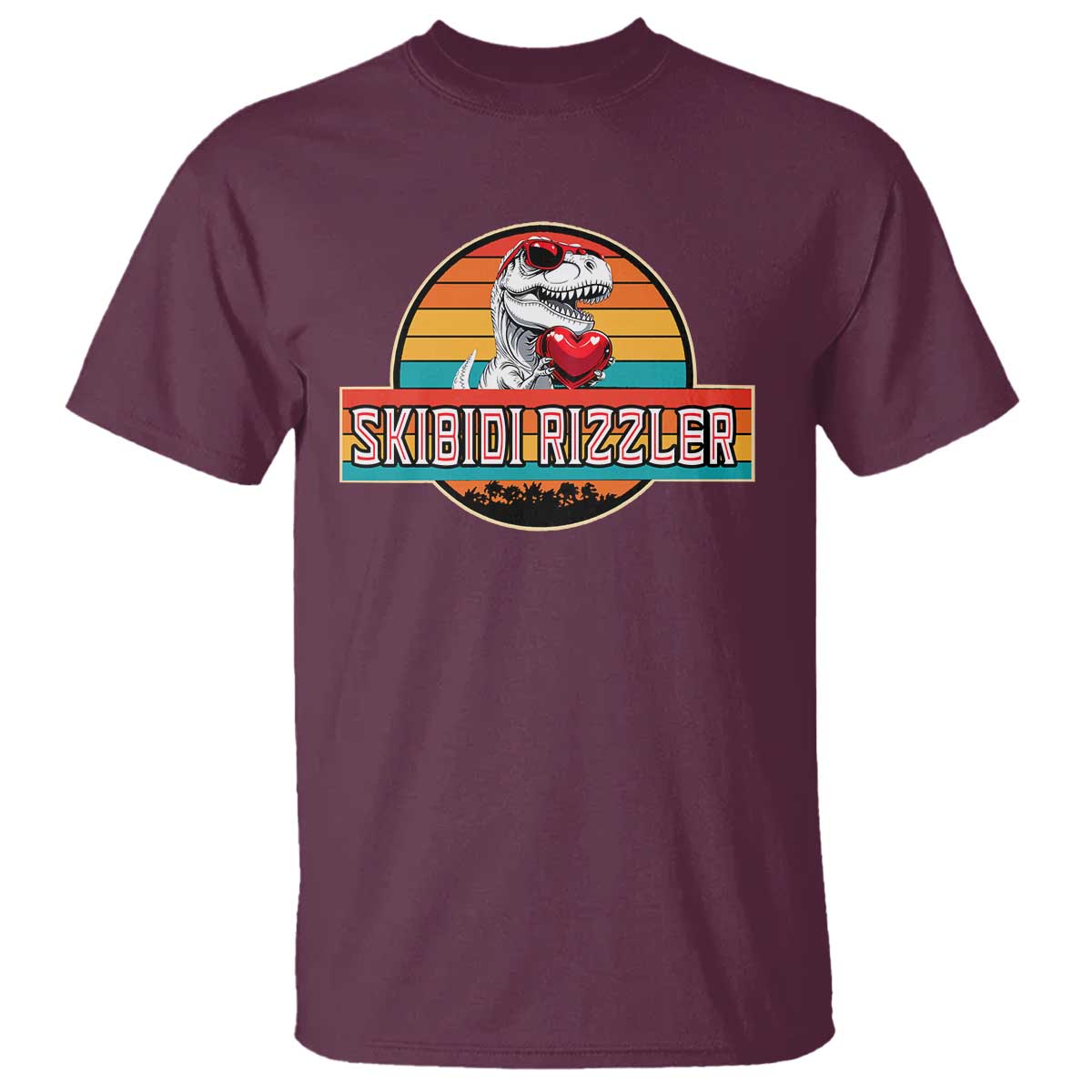 Vintage Valentines Dinosaur T Shirt Funny Dino Meme Skibidi Rizzler - Wonder Print Shop
