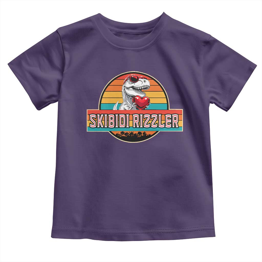 Vintage Valentines Dinosaur Toddler T Shirt Funny Dino Meme Skibidi Rizzler - Wonder Print Shop