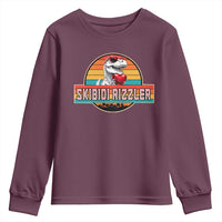 Vintage Valentines Dinosaur Youth Sweatshirt Funny Dino Meme Skibidi Rizzler - Wonder Print Shop