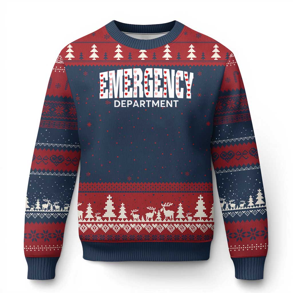 Emergency Department Ugly Christmas Sweater Cute ER Nurse Gift - Wonder Print Shop