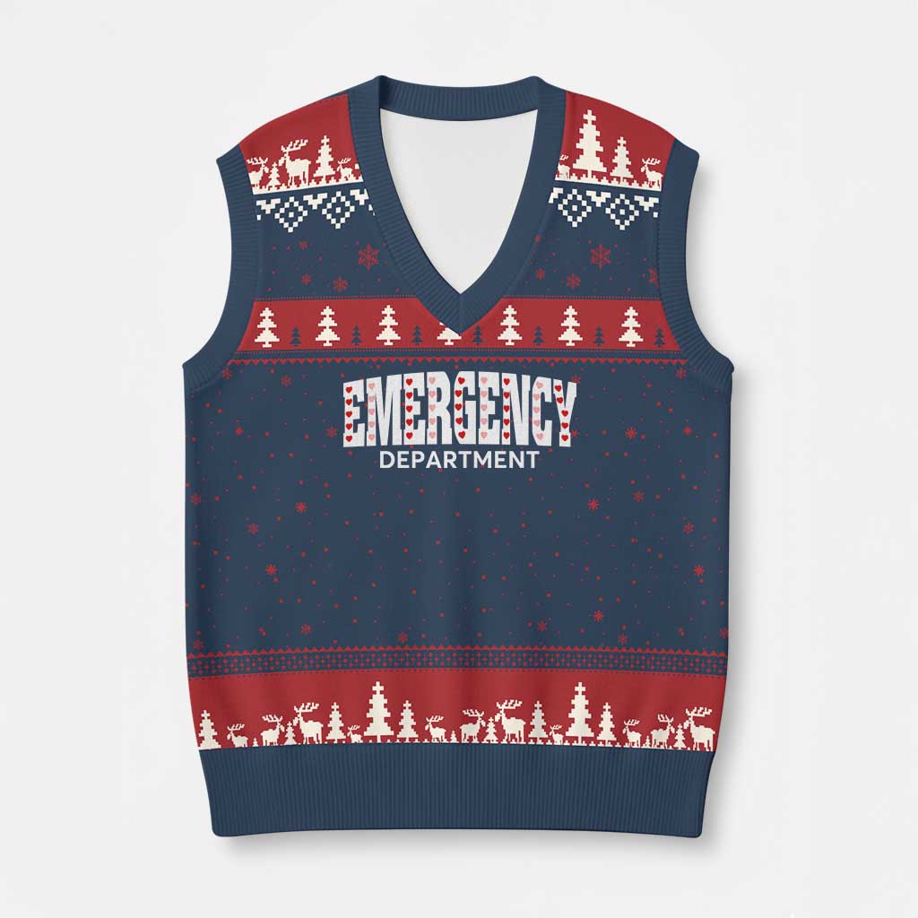 Emergency Department V-Neck Knit Sweater Vest Cute ER Nurse Gift - Wonder Print Shop