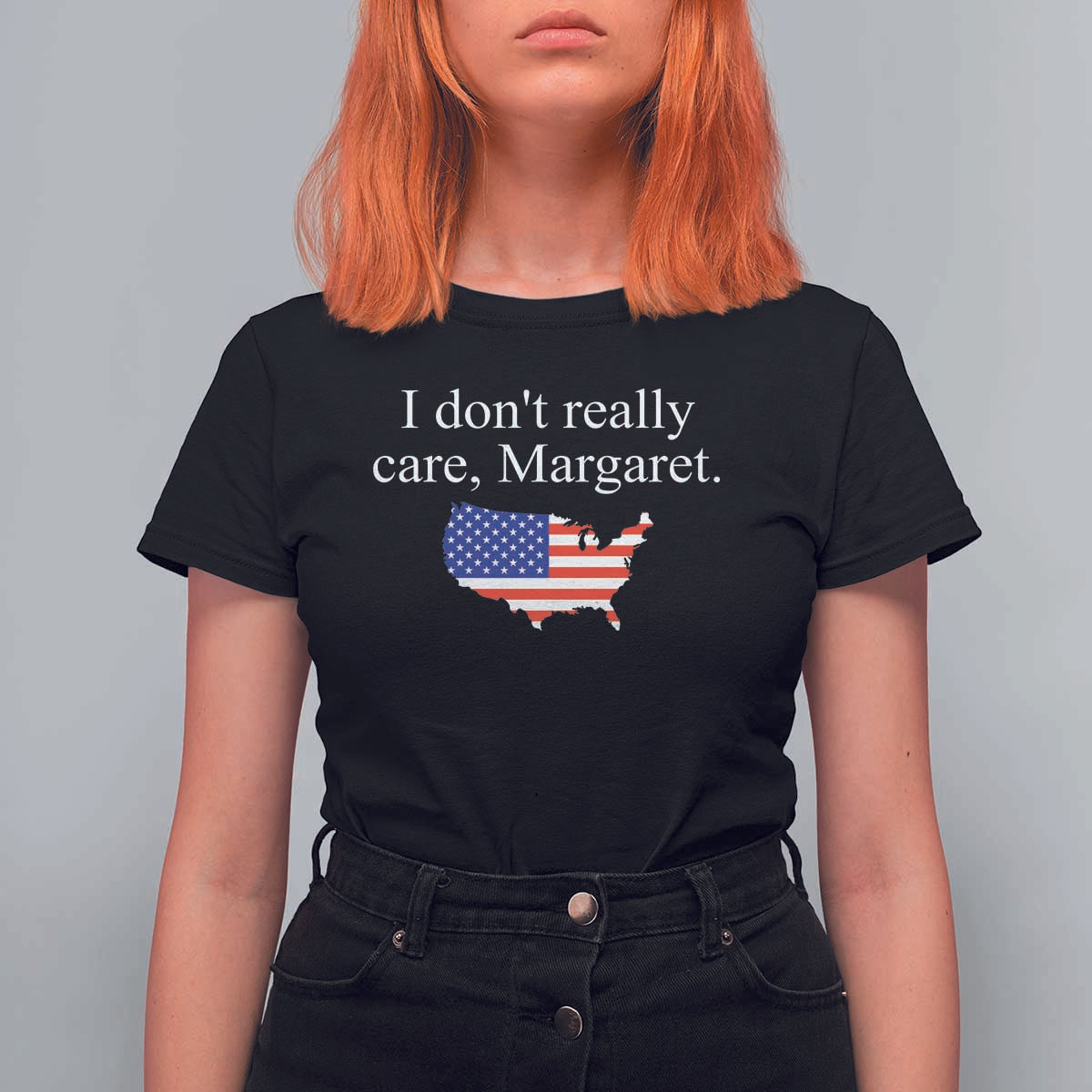 I Don't Really Care Margaret Vice President Jd Vance T Shirt For Women USA Flag