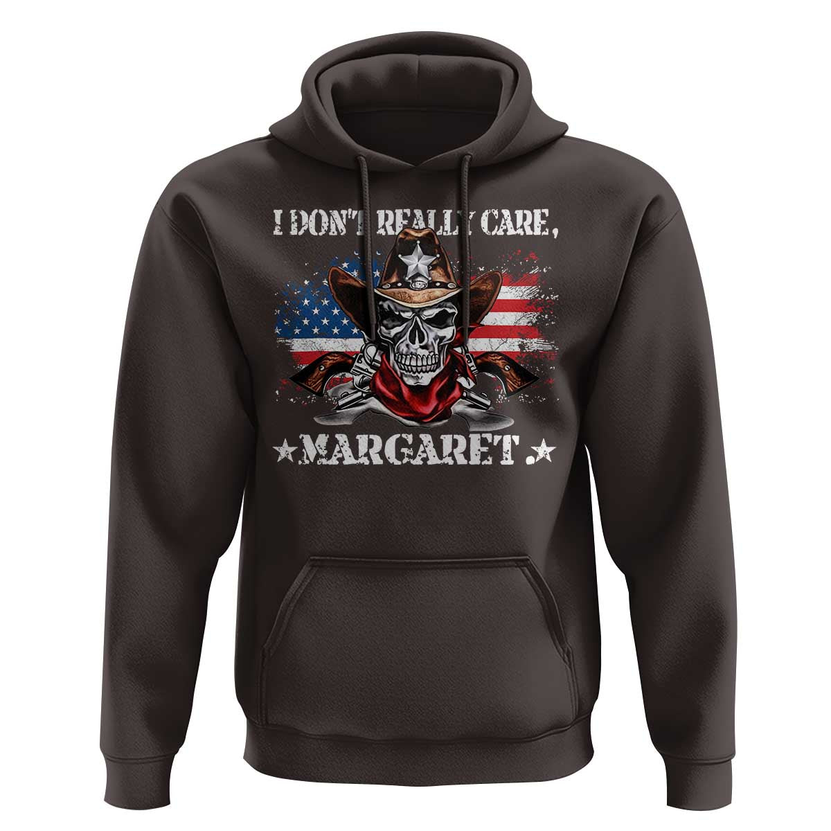 Vice President Jd Vance Hoodie Cowboy Skull American Flag I Don't Really Care Margaret