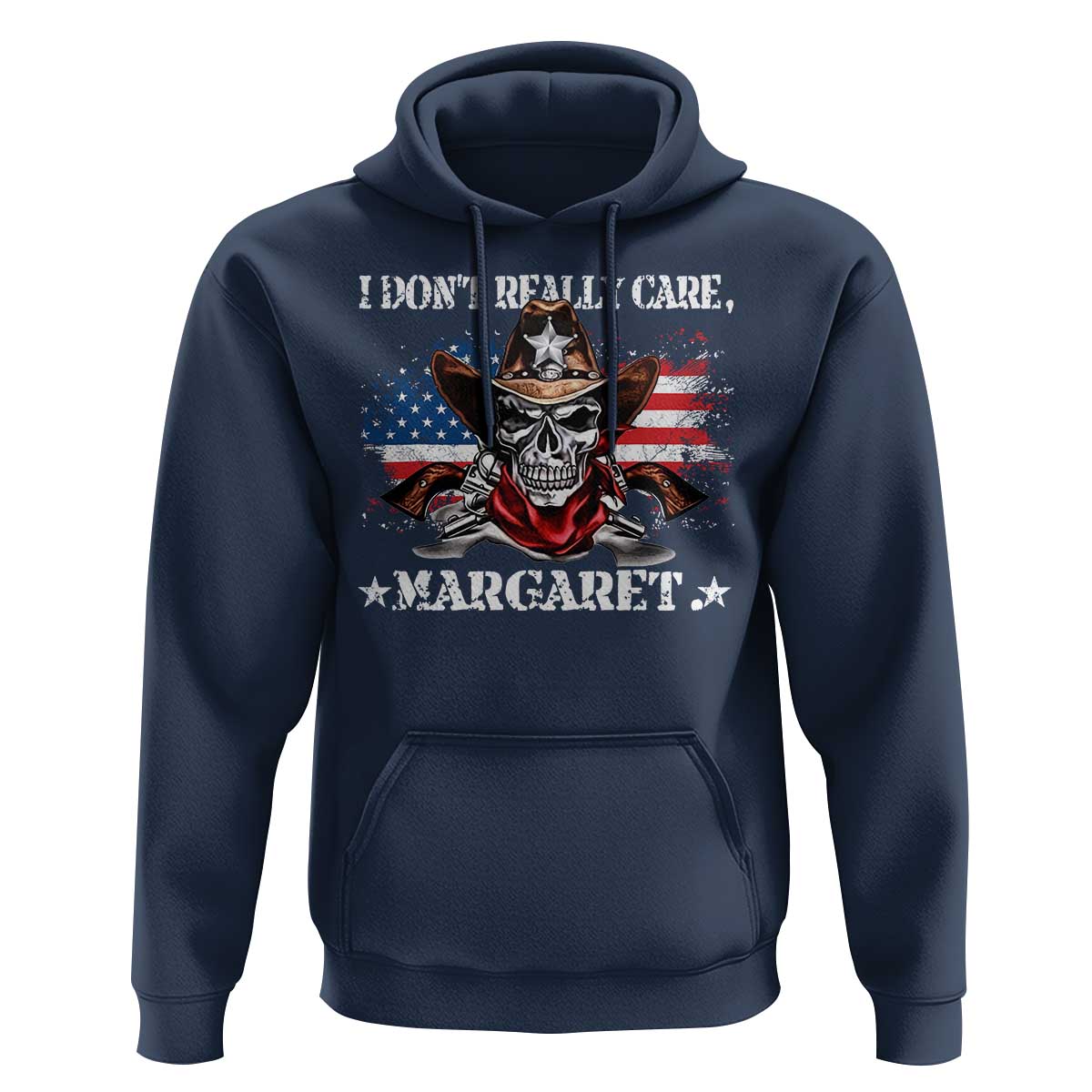 Vice President Jd Vance Hoodie Cowboy Skull American Flag I Don't Really Care Margaret