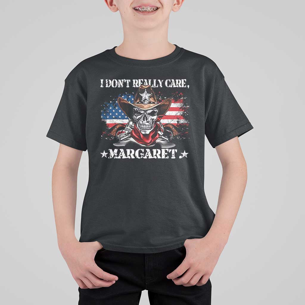 Vice President Jd Vance T Shirt For Kid Cowboy Skull American Flag I Don't Really Care Margaret