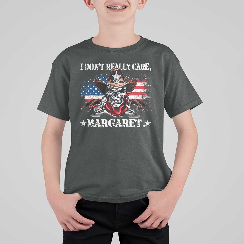 Vice President Jd Vance T Shirt For Kid Cowboy Skull American Flag I Don't Really Care Margaret