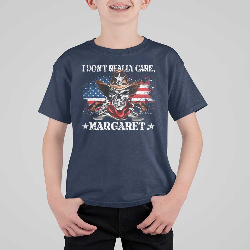 Vice President Jd Vance T Shirt For Kid Cowboy Skull American Flag I Don't Really Care Margaret