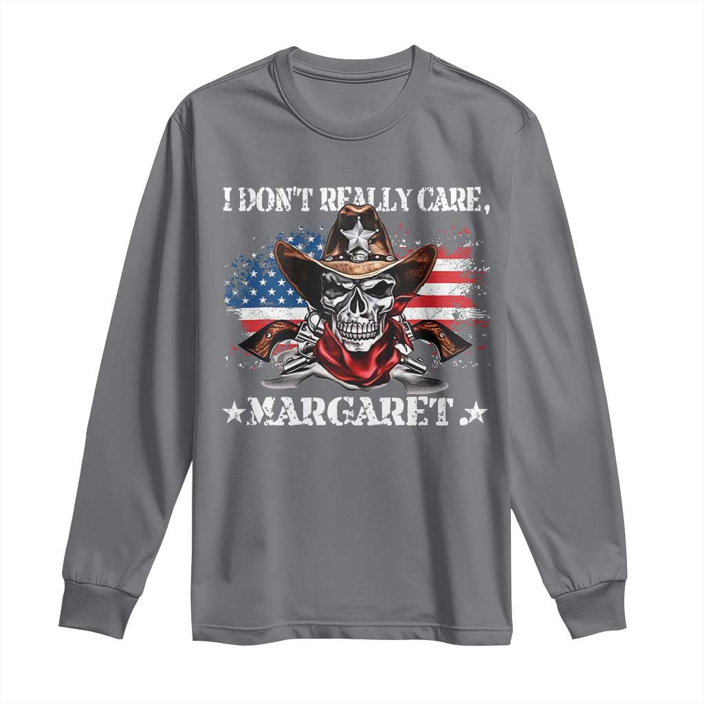 Vice President Jd Vance Long Sleeve Shirt Cowboy Skull American Flag I Don't Really Care Margaret