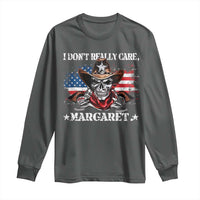 Vice President Jd Vance Long Sleeve Shirt Cowboy Skull American Flag I Don't Really Care Margaret