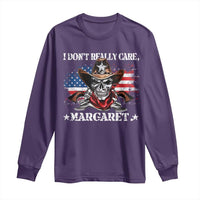 Vice President Jd Vance Long Sleeve Shirt Cowboy Skull American Flag I Don't Really Care Margaret