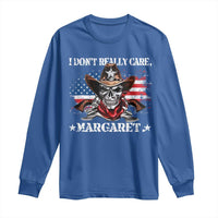 Vice President Jd Vance Long Sleeve Shirt Cowboy Skull American Flag I Don't Really Care Margaret