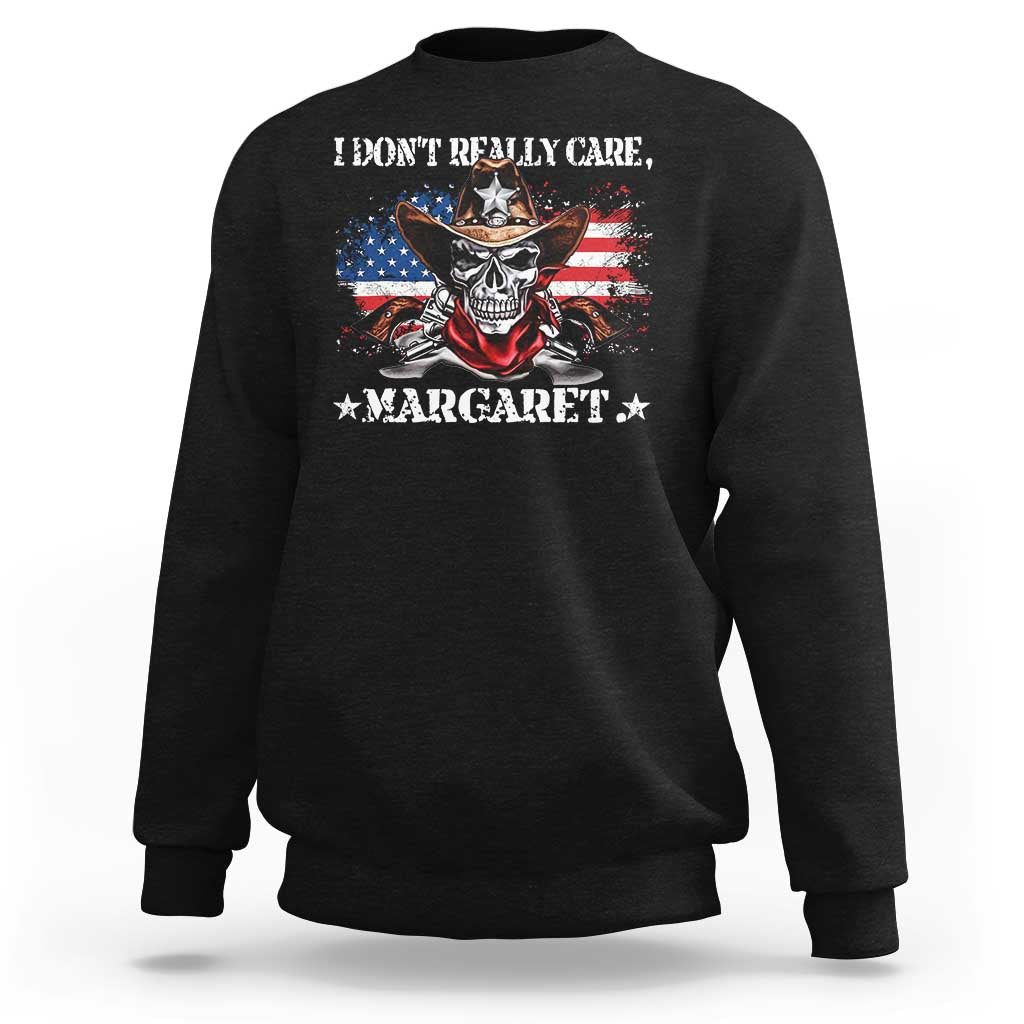 Vice President Jd Vance Sweatshirt Cowboy Skull American Flag I Don't Really Care Margaret