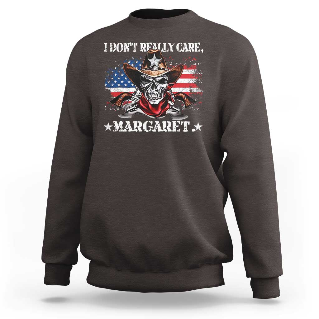 Vice President Jd Vance Sweatshirt Cowboy Skull American Flag I Don't Really Care Margaret