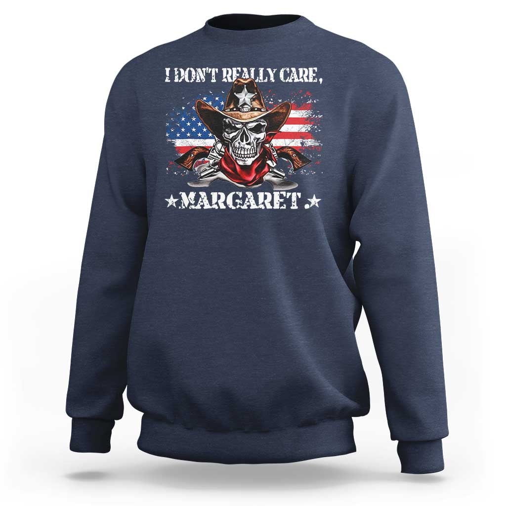 Vice President Jd Vance Sweatshirt Cowboy Skull American Flag I Don't Really Care Margaret