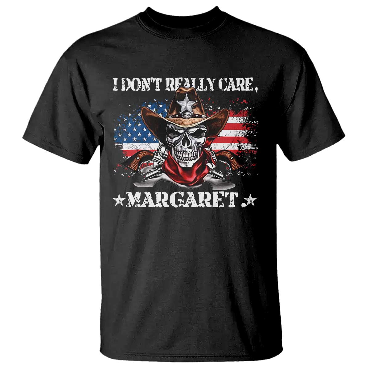 Vice President Jd Vance T Shirt Cowboy Skull American Flag I Don't Really Care Margaret