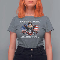 Vice President Jd Vance T Shirt For Women Cowboy Skull American Flag I Don't Really Care Margaret