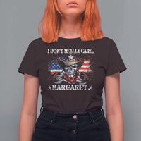 Vice President Jd Vance T Shirt For Women Cowboy Skull American Flag I Don't Really Care Margaret