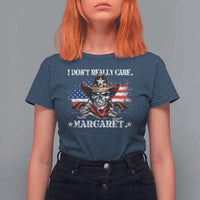 Vice President Jd Vance T Shirt For Women Cowboy Skull American Flag I Don't Really Care Margaret