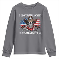 Vice President Jd Vance Youth Sweatshirt Cowboy Skull American Flag I Don't Really Care Margaret