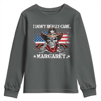 Vice President Jd Vance Youth Sweatshirt Cowboy Skull American Flag I Don't Really Care Margaret