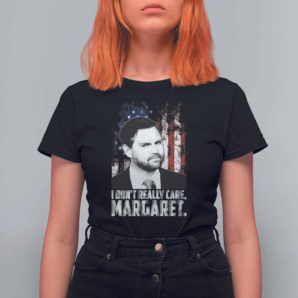 I Don't Really Care Margaret Jd Vance T Shirt For Women Vice President American Flag