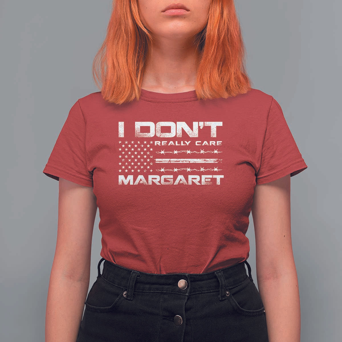 I Don't Really Care Margaret VP Jd Vance T Shirt For Women American Flag