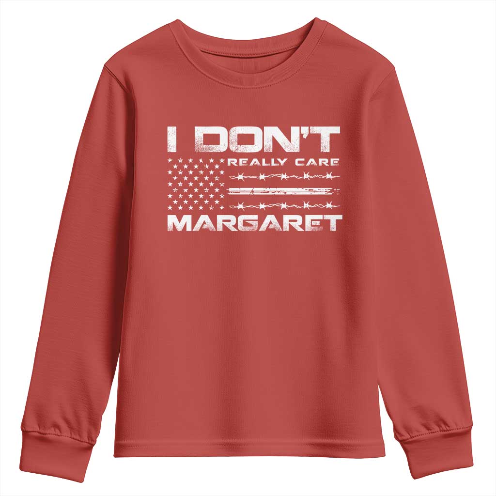 I Don't Really Care Margaret VP Jd Vance Youth Sweatshirt American Flag