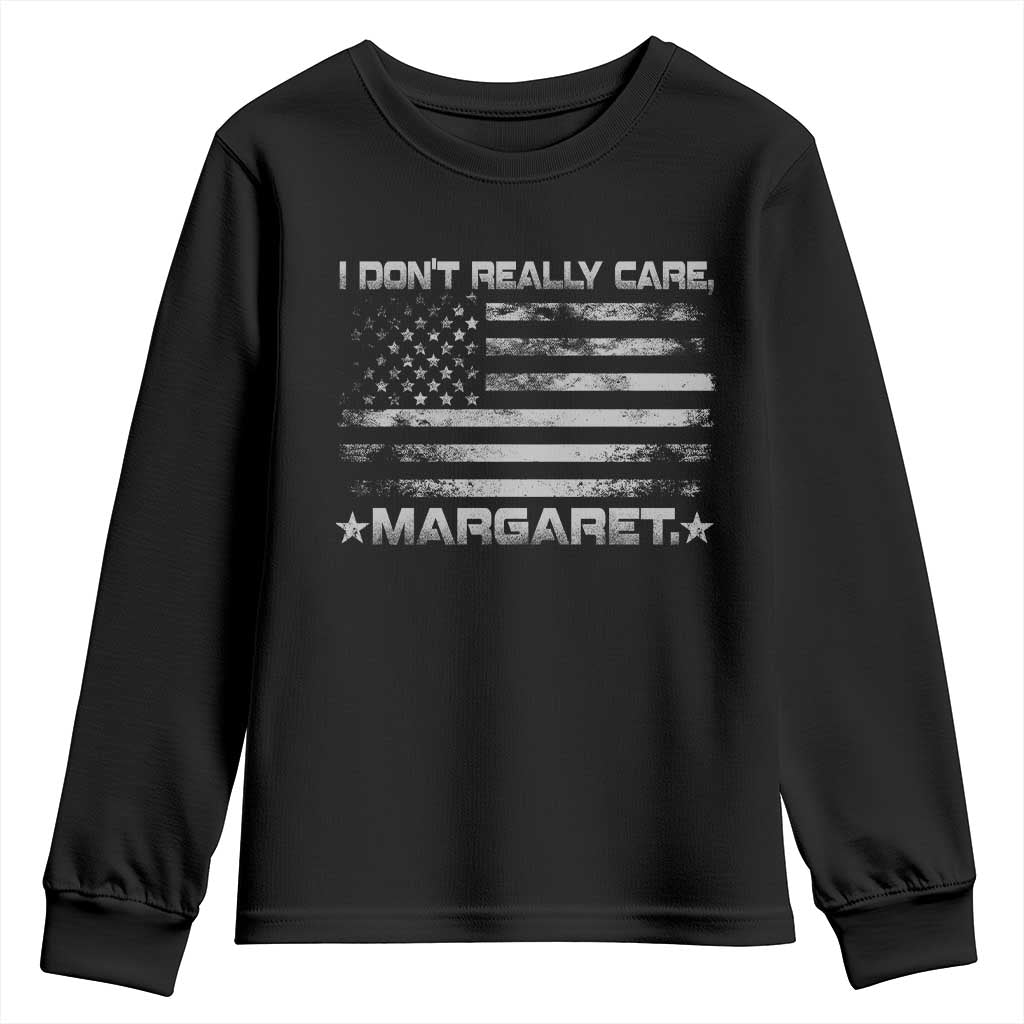 I Don't Really Care Margaret Jd Vance Youth Sweatshirt VP USA Flag