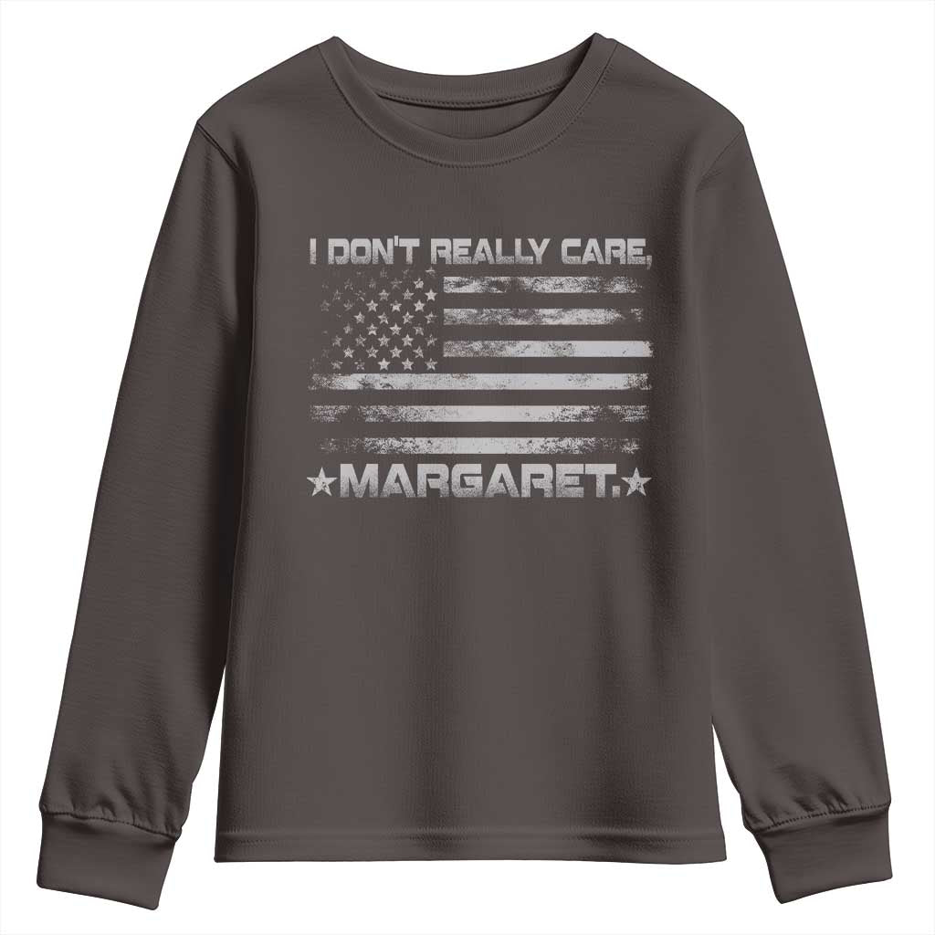 I Don't Really Care Margaret Jd Vance Youth Sweatshirt VP USA Flag