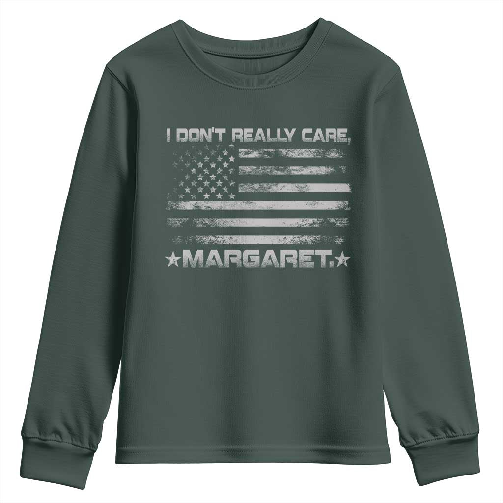 I Don't Really Care Margaret Jd Vance Youth Sweatshirt VP USA Flag