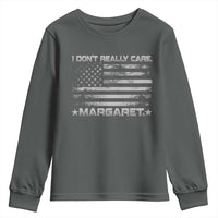 I Don't Really Care Margaret Jd Vance Youth Sweatshirt VP USA Flag