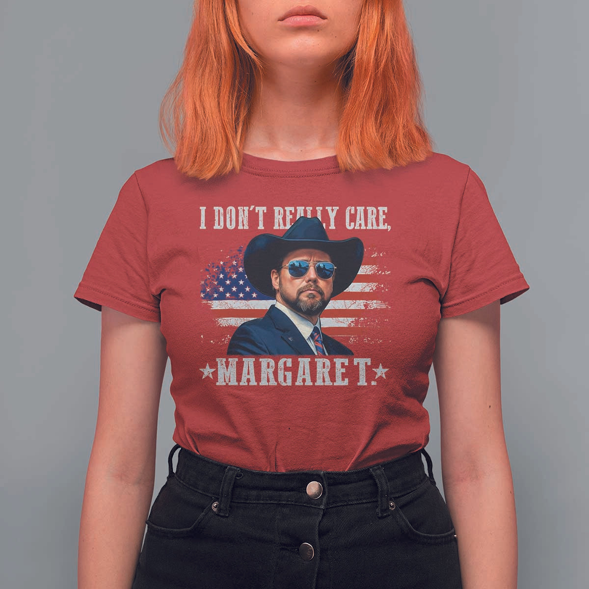 I Don't Really Care Margaret Vice President Jd Vance Cowboy T Shirt For Women