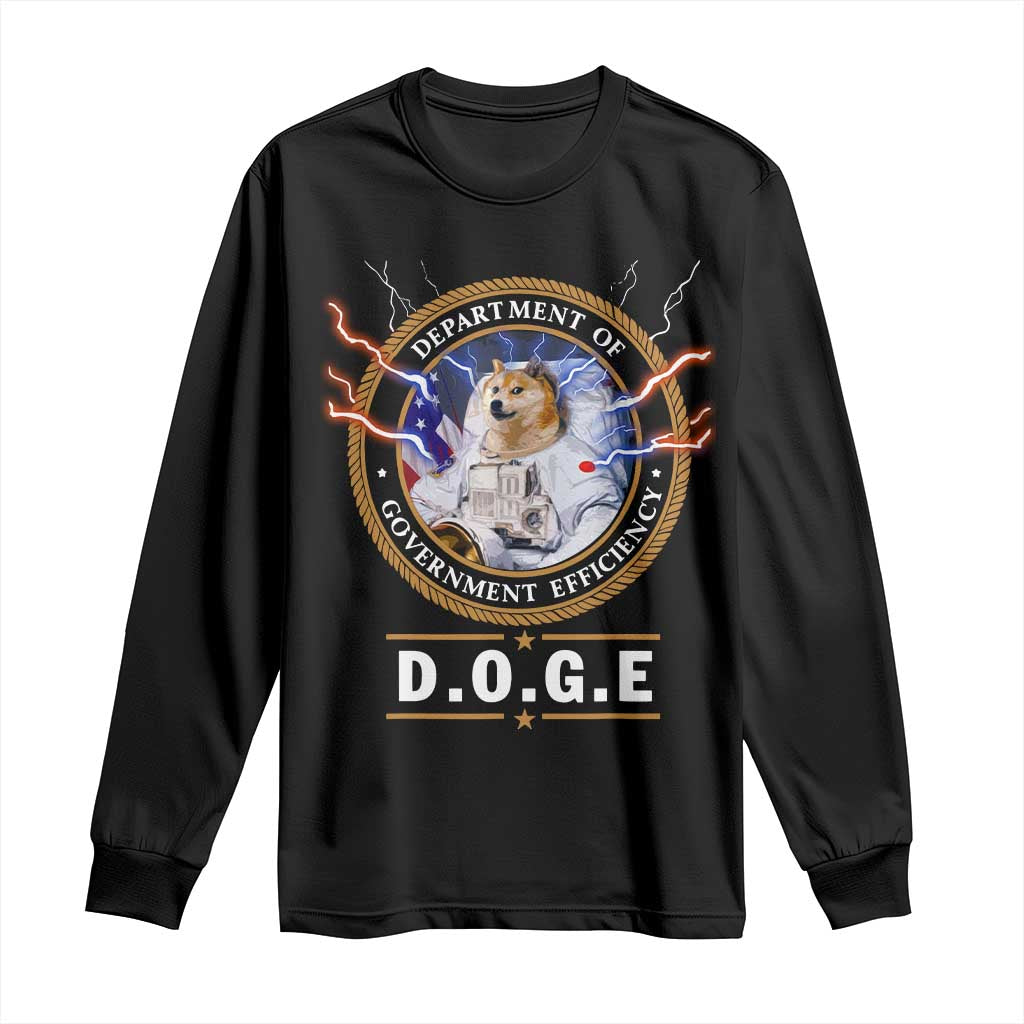 DOGE Department of Government Efficiency Long Sleeve Shirt Crypto Meme
