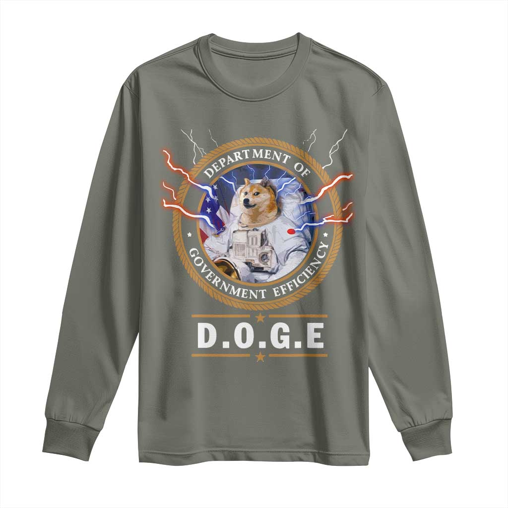 DOGE Department of Government Efficiency Long Sleeve Shirt Crypto Meme