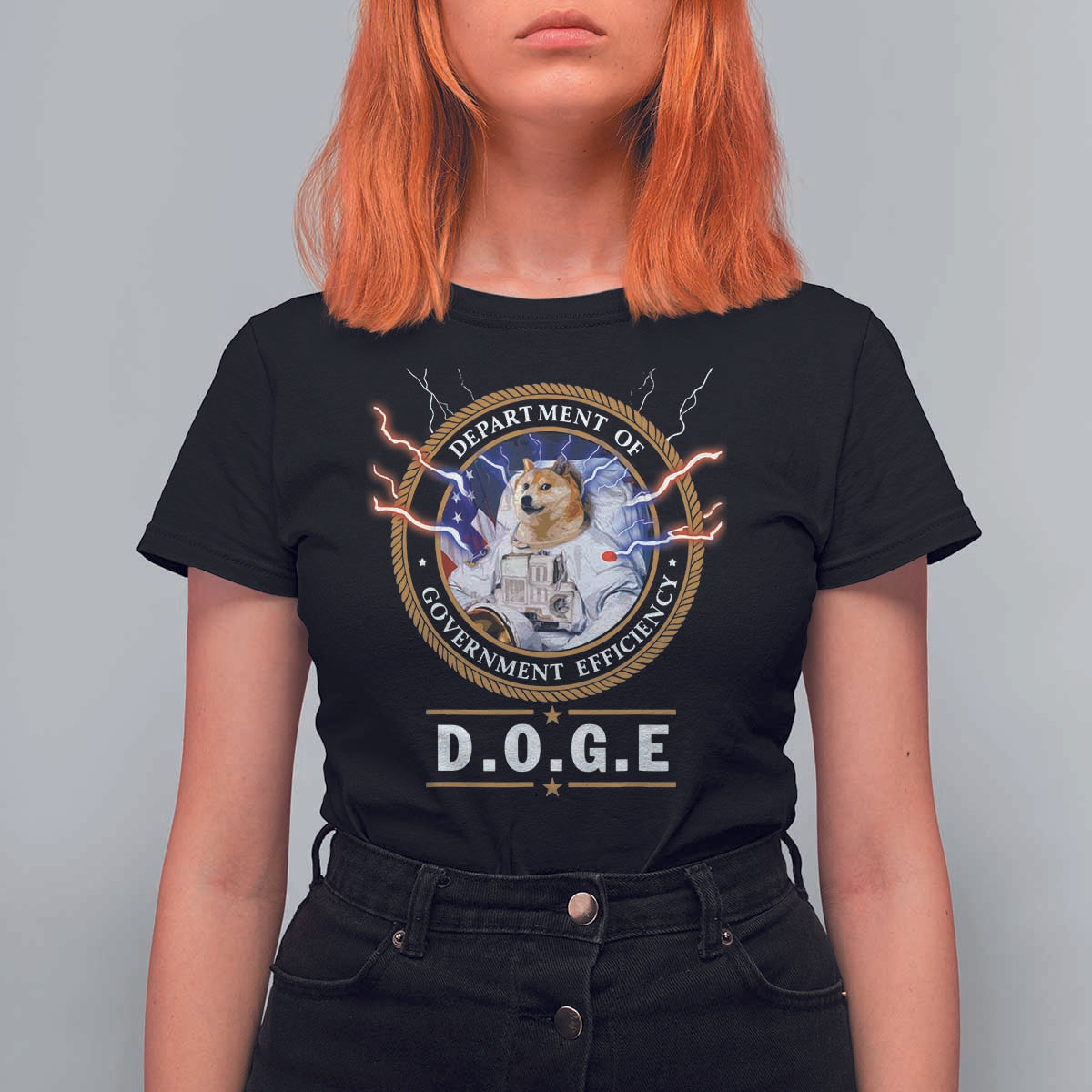 DOGE Department of Government Efficiency T Shirt For Women Crypto Meme