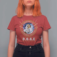 DOGE Department of Government Efficiency T Shirt For Women Crypto Meme