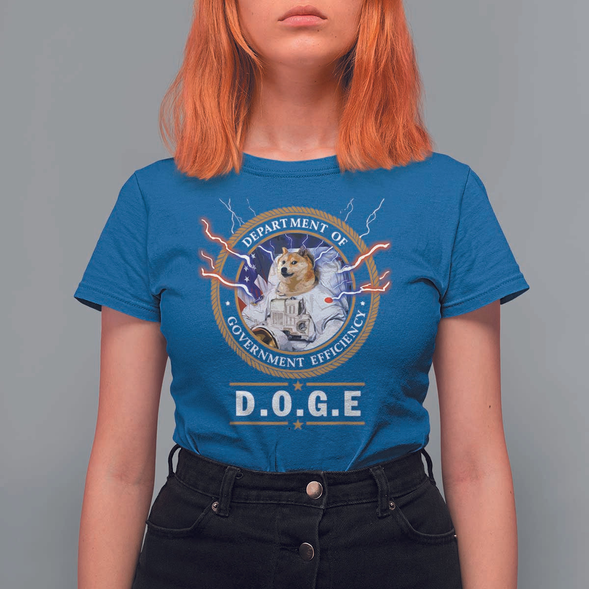 DOGE Department of Government Efficiency T Shirt For Women Crypto Meme