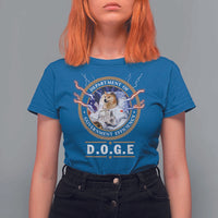 DOGE Department of Government Efficiency T Shirt For Women Crypto Meme