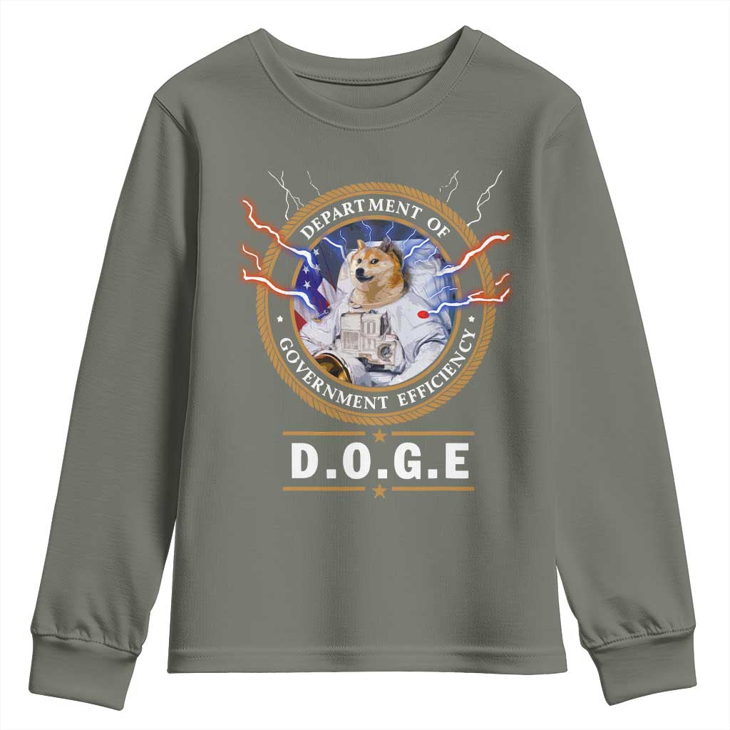 DOGE Department of Government Efficiency Youth Sweatshirt Crypto Meme
