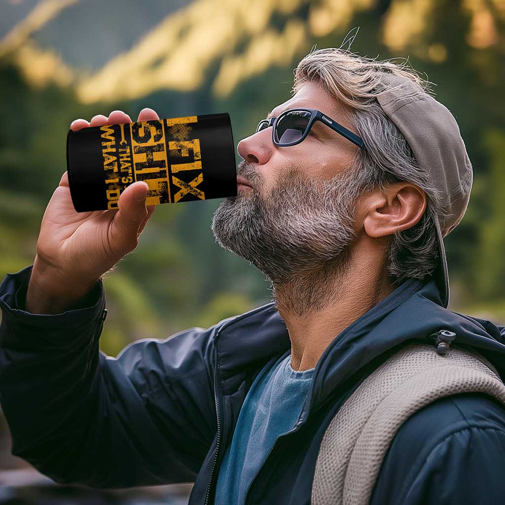 Funny Dad Grandpa 4 in 1 Can Cooler Tumbler I Fix Shit Thats What I Do
