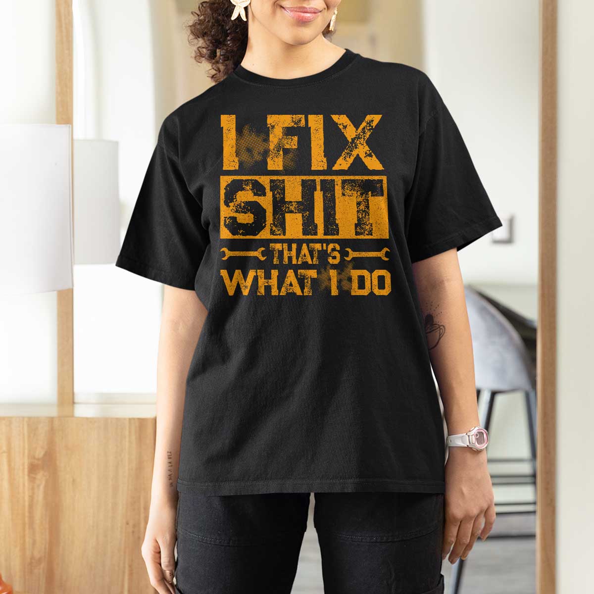 Funny Dad Grandpa T Shirt For Women I Fix Shit Thats What I Do