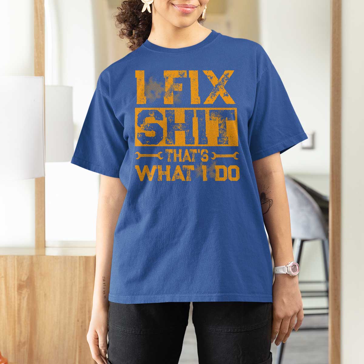 Funny Dad Grandpa T Shirt For Women I Fix Shit Thats What I Do