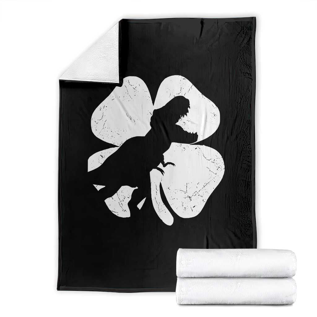 Dinosaur St Patricks Day Shamrock Throw Blanket Silhouette Boys Toddler Kids