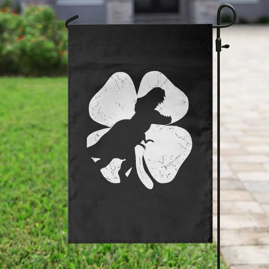 Dinosaur St Patricks Day Shamrock Garden Flag Silhouette Boys Toddler Kids