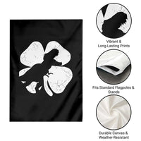 Dinosaur St Patricks Day Shamrock Garden Flag Silhouette Boys Toddler Kids