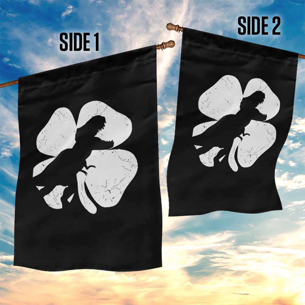 Dinosaur St Patricks Day Shamrock Garden Flag Silhouette Boys Toddler Kids