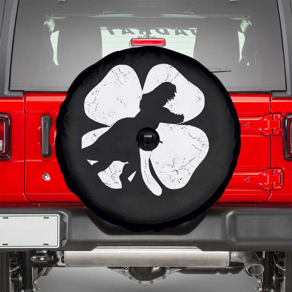 Dinosaur St Patricks Day Shamrock Spare Tire Cover Silhouette Boys Toddler Kids